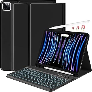 iPad Air 5th Generation 10.9“ Keyboard Case,Keyboard Case for iPad Pro 11" 4th(2022)/iPad Air 4th Gen 10.9"-Auto Sleep/Wake with Pencil Holder 7 Colors Backlight for iPad Pro 11 3rd & 2nd & 1st Gen