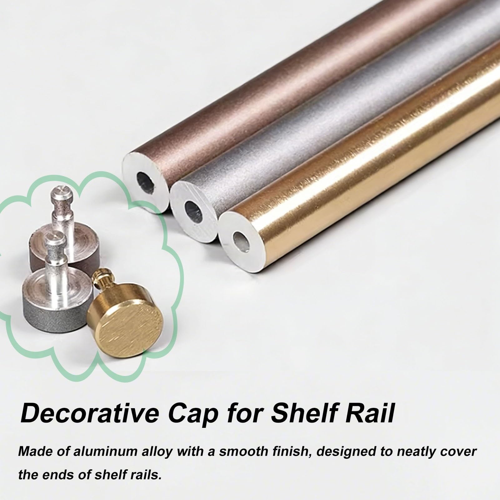 Barra Protezione Mensola Asta di Sicurezza Antiribaltamento per Scaffali in Alluminio, Ringhiera Protettiva Decorativa per Scaffali Espositivi (con Ferramenta)(Brushed Gold,11" (28 cm))