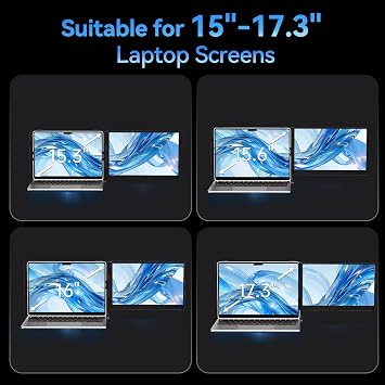 Laptop Screen Extender, 15.3 16:10 IPS 100% sRGB Portable Travel Monitor for Laptop, FHD 1200P External Display Screen, Dual Screen Attachment Plug & Play for Mac Windows