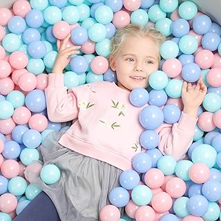 TRENDBOX 50 pcs Ball Pit Balls Plastic Balls for Ball Pit, BPA Free Ocean Ball for Toddlers - Black, White (Macaron 3 Colors)