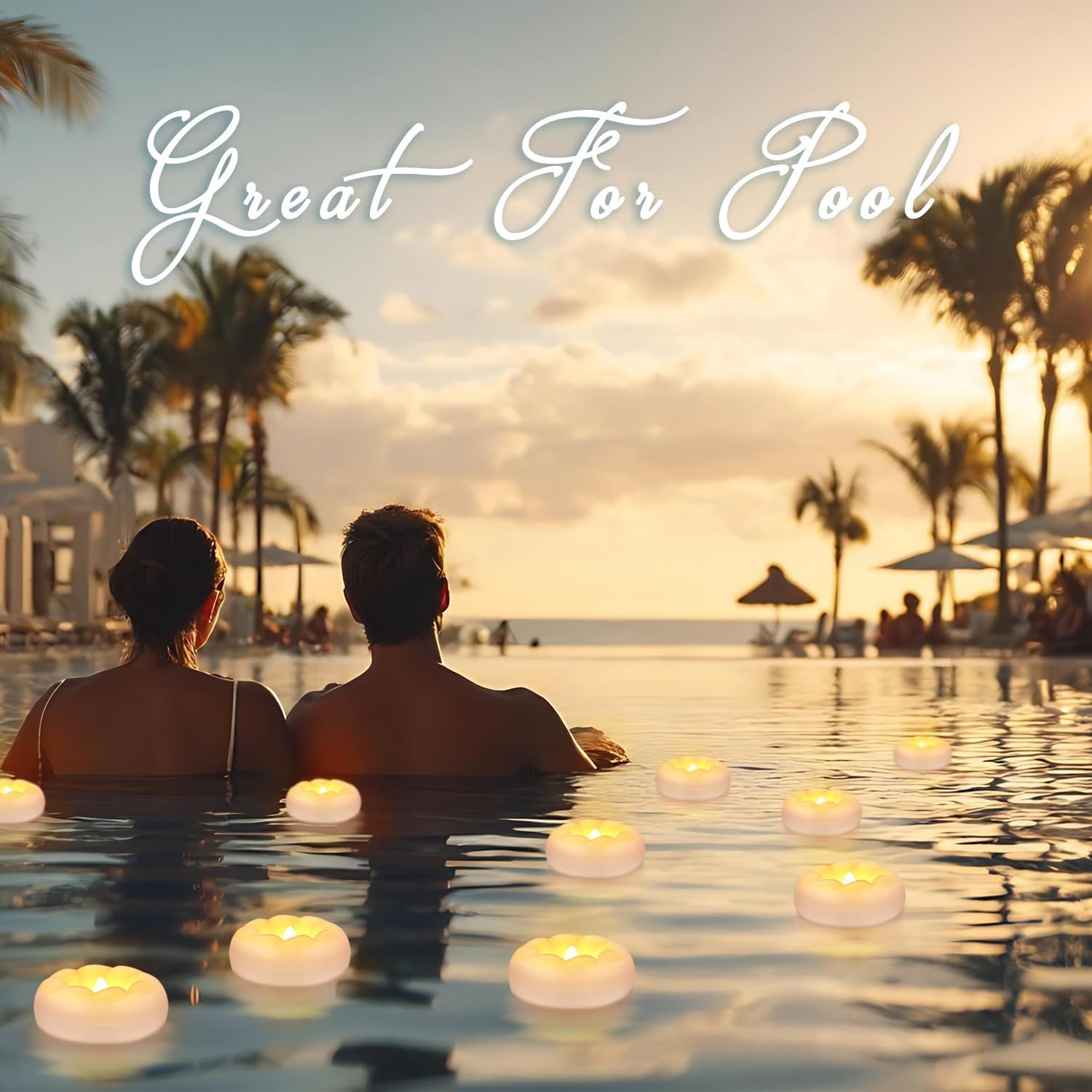 50-Pack 2-Inch+ Spiral-Pattern Water-Activated Flameless Floating LED Candles - Perfect for Wedding Vases, Bathtubs, Pools, and Large Events.