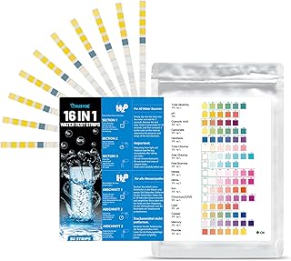 Drinking Water Test Kit, 50 PCS 16 IN 1 Water Testing Strips for Drinking Water, Home Water Quality Test Lead Test Kit for Hardness PH Manganese Nitrate Iron Nitrite Copper Chlorine Mercury & More