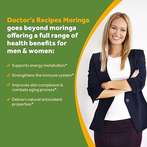 Miniatura 3 de Doctor's Recipes Moringa 11,000 mg Fuerza, Superalimento verde completo, soporte antioxidante natural, sin OMG, 90 cápsulas veganas, sin cafeína,