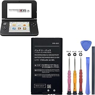 3DS XL Battery, SPR-003 3.7V 1750mAh Replacement for Nintendo 3DS XL New 3DS XL Game Player Battery, with Repair Tool Kit (Not for Nintendo 3DS, New 3DS)