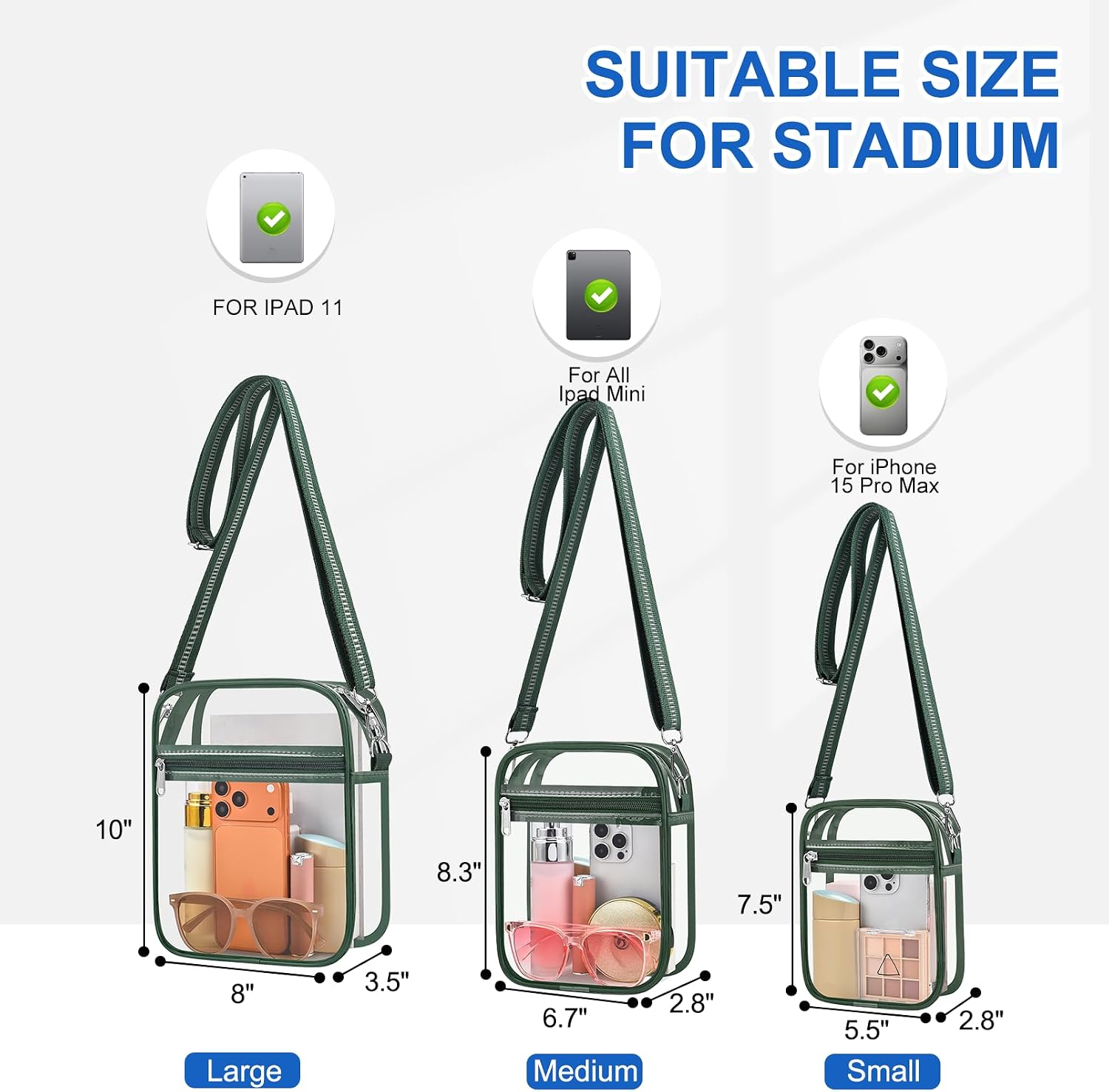 Clear Bag for Stadium Events Clear Handbag Crossbody Purse for Women thumbnail