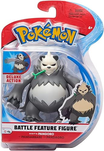 Miniatura 3 de Pokémon - Característica de batalla - Pandarbare (Pangoro) - Figura Pandarbarian articulada de 4.7 in con función de patada - Puño de hierro