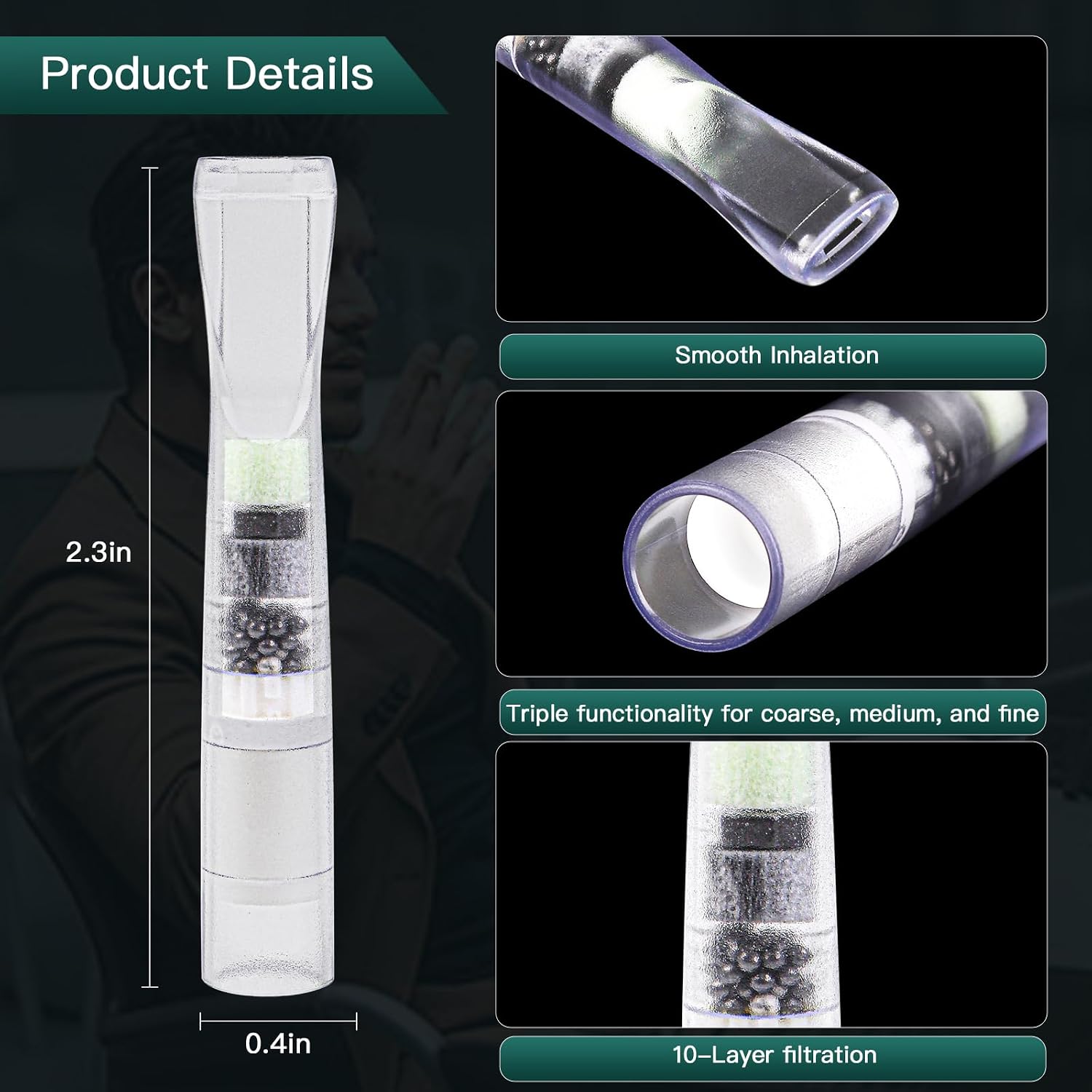 Disposable 12-Layer Discardable Cigarette Filter - Advanced Three-in-One Coarse, Medium, and Fine Filtering - Ideal for Reducing Tar and Nicotine