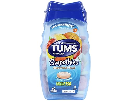 tums batidos suave disolución anti-ácidoCalcio Suplemento chewables-assorted fruit-60ct. (cantidad de 5) tums batidos suave disolución anti-ácidoCalcio Suplemento chewables-assorted fruit-60ct. (cantidad de 5)