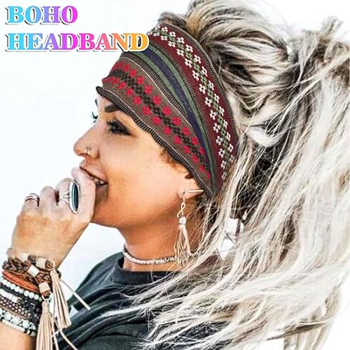 Miniatura 4 de GORTIN Diademas extra anchas elásticas estilo turbante para la cabeza, bandas elásticas para la cabeza, accesorios para el cabello para mujeres y
