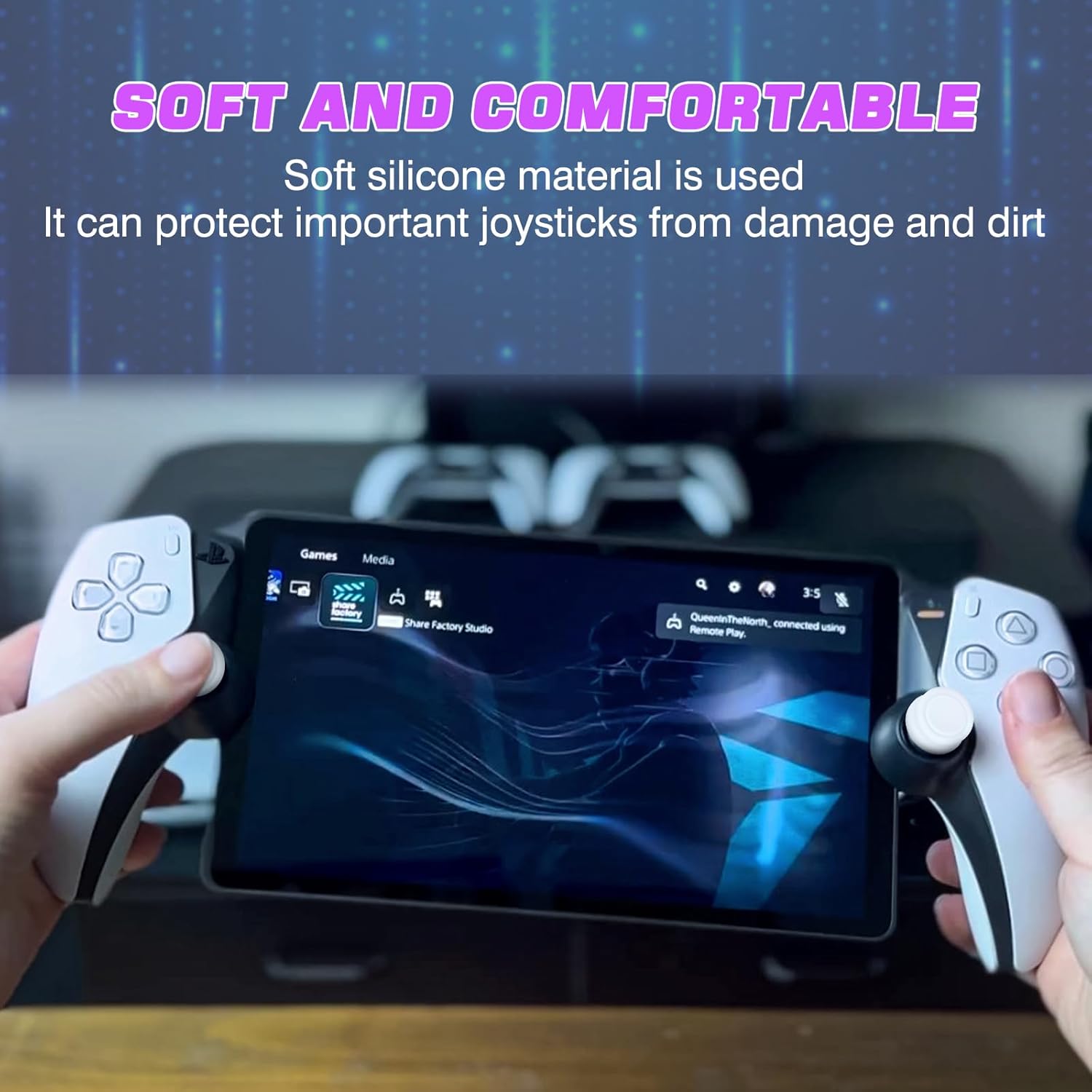 DLseego Thumb Grips Caps for PlayStation Portal Ps5, Different Height Anti-Slip & Anti-Scratch Anti-Fingerprint Protective Cover 6 Thumb Stick Caps for PlayStation Portal Remote Player - White