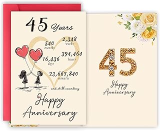 45th Anniversary Card,45 Year Anniversary Card Gifts,Double-Sided