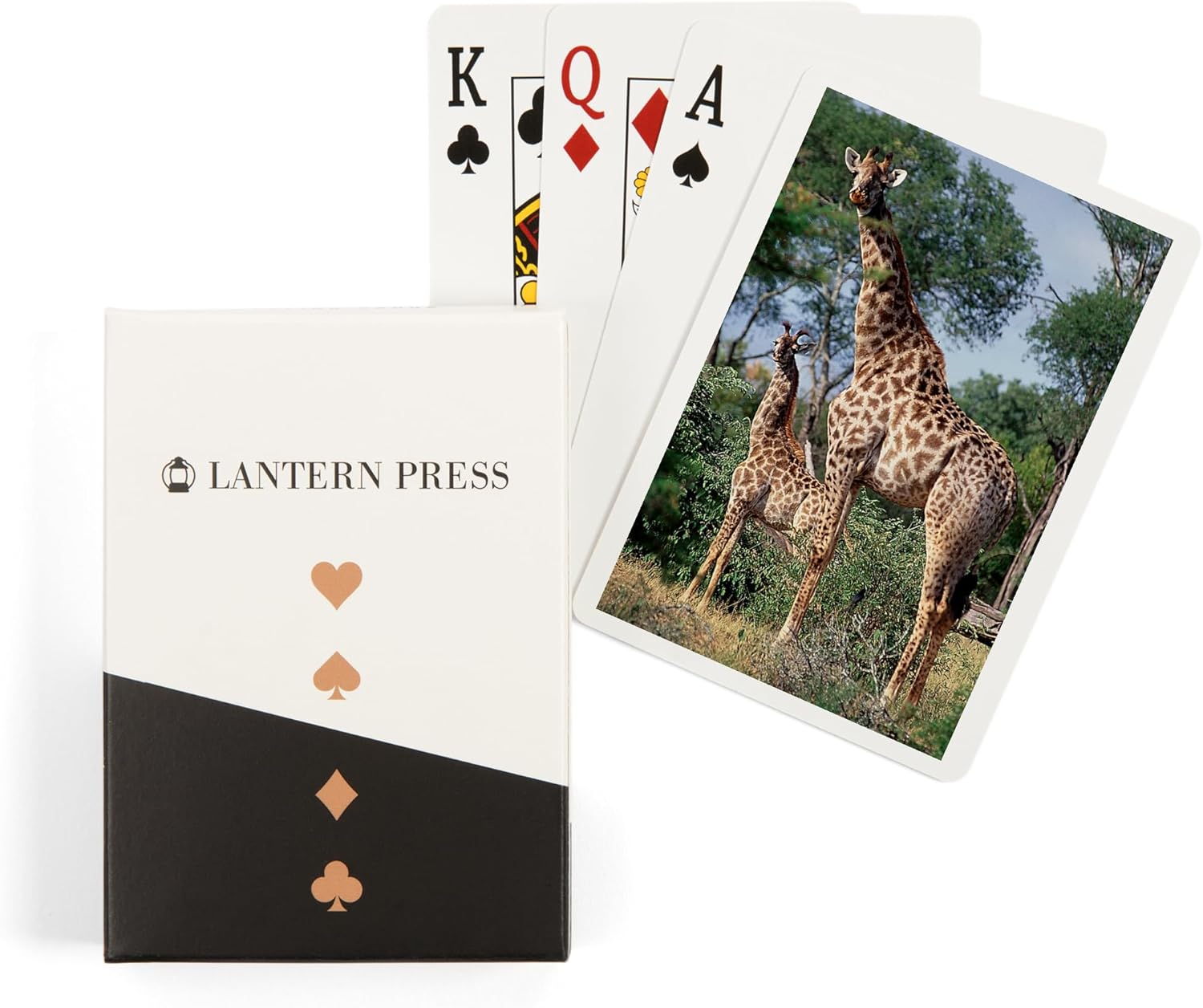 Lantern Press Giraffe with Calf, 52 Playing Cards for Adults, Poker Size Card Deck