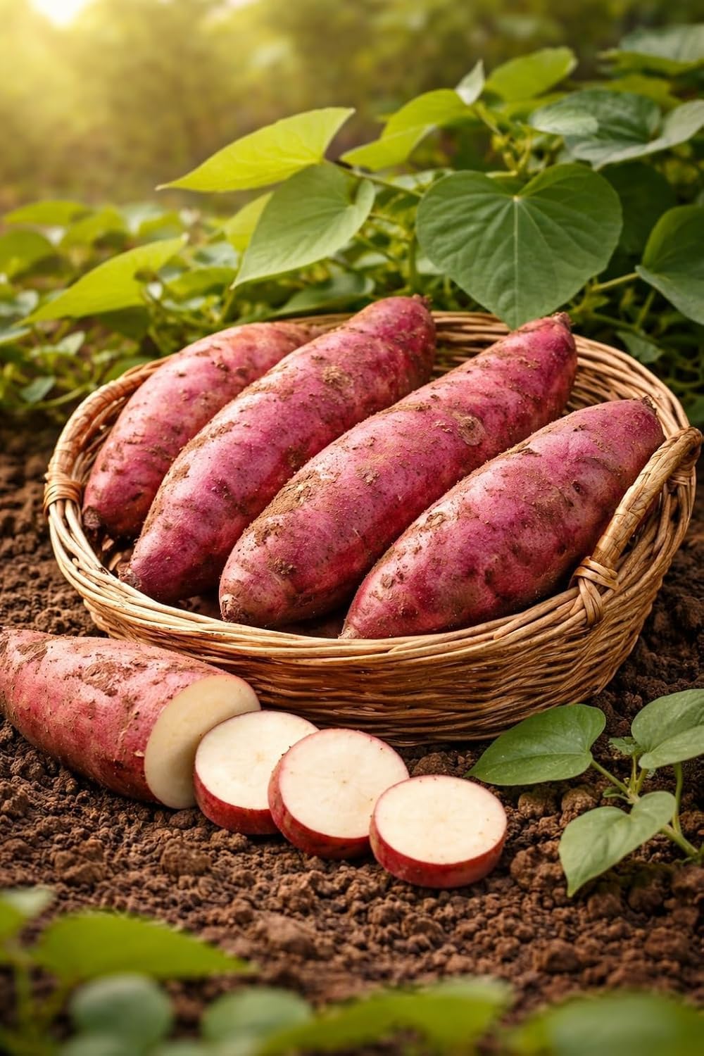 Purple Sweet Potato Slips Live Plants – Fast Growing Heirloom Sweet Potato Vine – Great Flavor, High Yield Garden or Container Growing Starter Plants (8 Slips)
