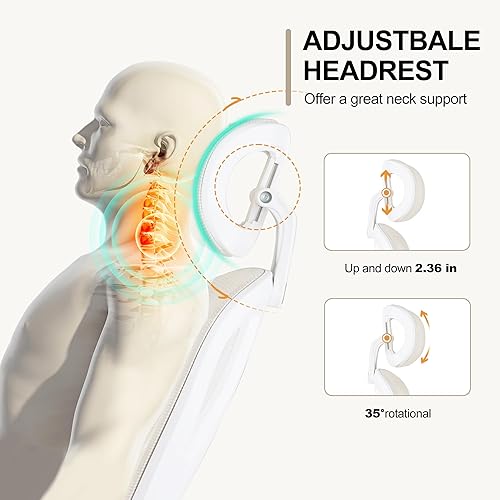 Miniatura 5 de Okeysen Silla de oficina ergonómica de malla con respaldo alto con reposapiés, reposacabezas ajustable y soporte lumbar, silla ejecutiva reclinable