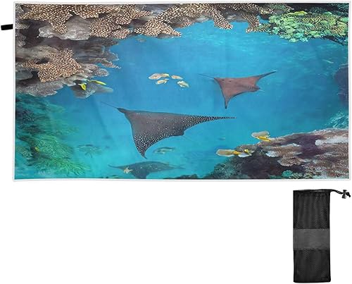 Miniatura 10 de Blueangle Dark Sky Lighthouse - Toalla de playa ligera y compacta de gran tamaño, toalla de viaje súper absorbente de secado rápido para natación