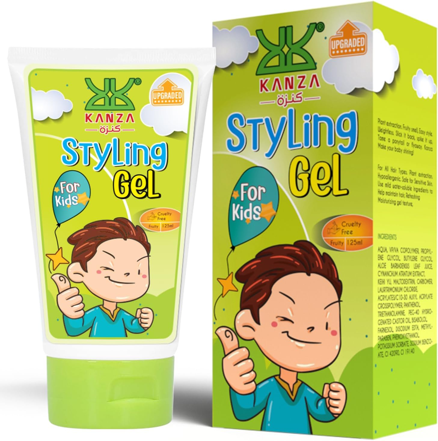 Hair Styling Gel for Kids 125ml | Plant Based Hair Styling Gel For Kids,Babies,Toddlers | Natural,Safe for Small Boys & Girls | With No Sulfates,Cruelty Free Gel | Suitable For All Hair Types