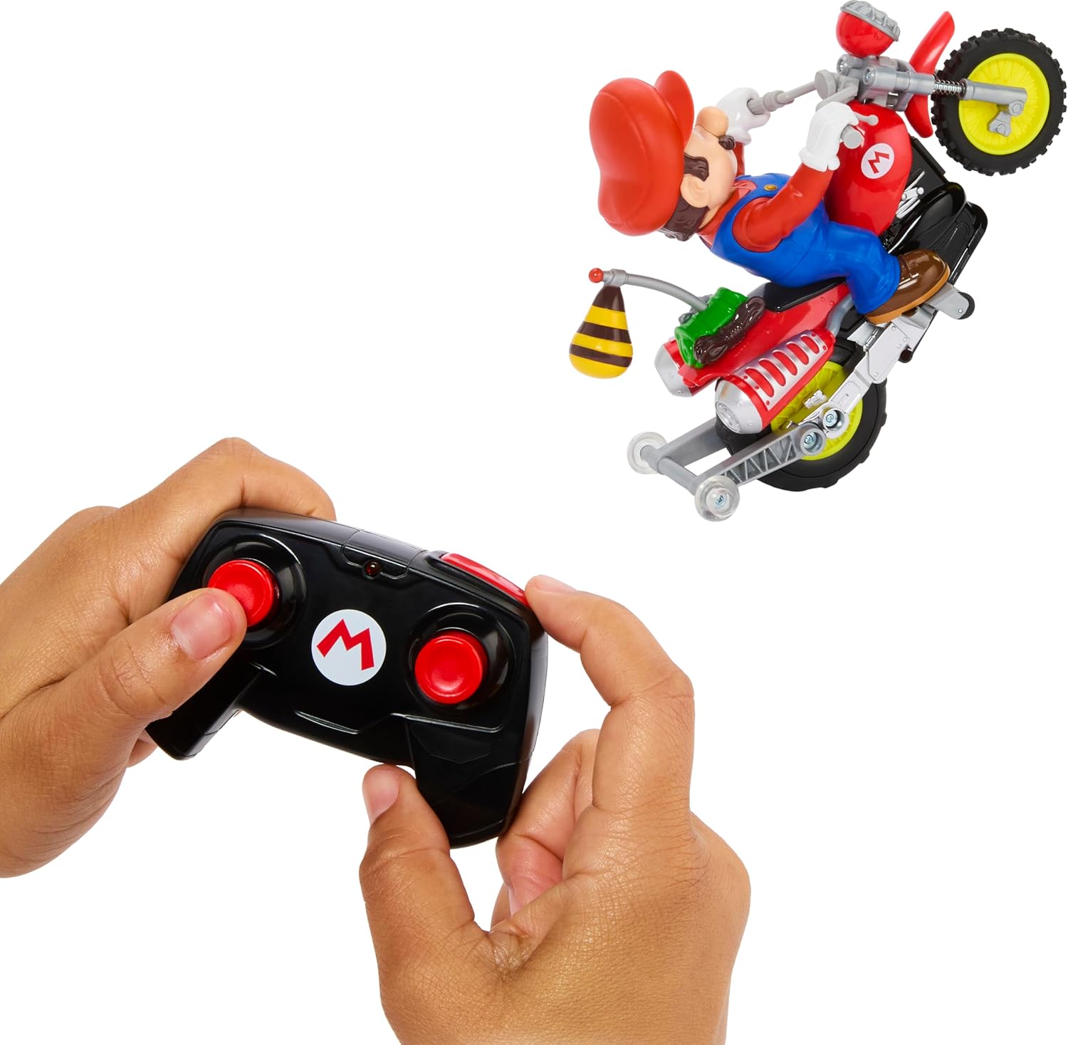 Hot Wheels Mario Wheelie Motocross RC, Remote-Controlled Battery-Powered Vehicle