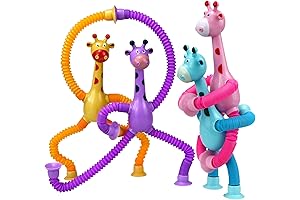 4 Pack Telescopic Suction Cup Giraffe Toy