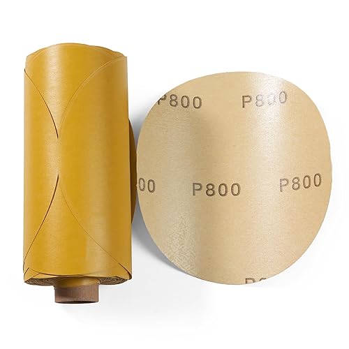 Miniatura 10 de 100 discos de lija PSA de 6 pulgadas, papel de lija autoadhesivo de grano 180 para lijadora DA, papel de arena abrasivo de corte grueso