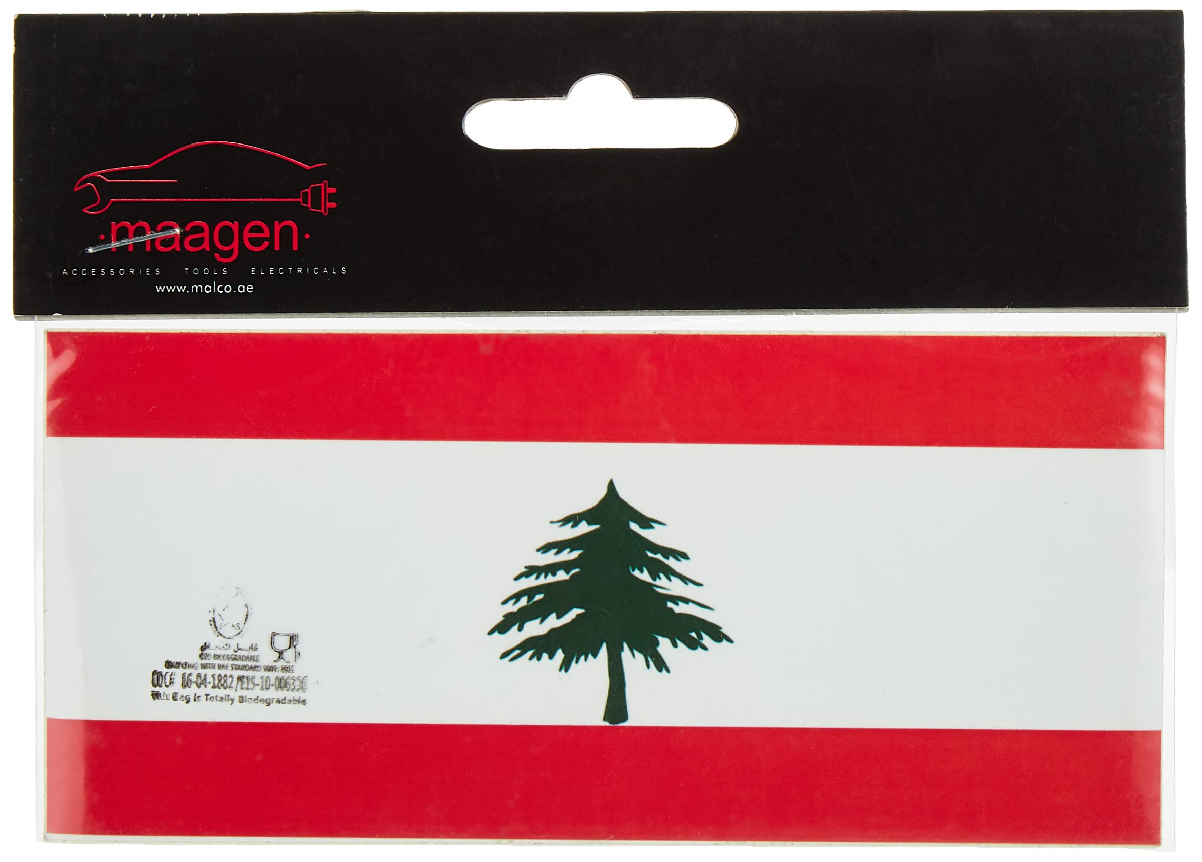 Maagen Flag Of Lebanon Car Sticker