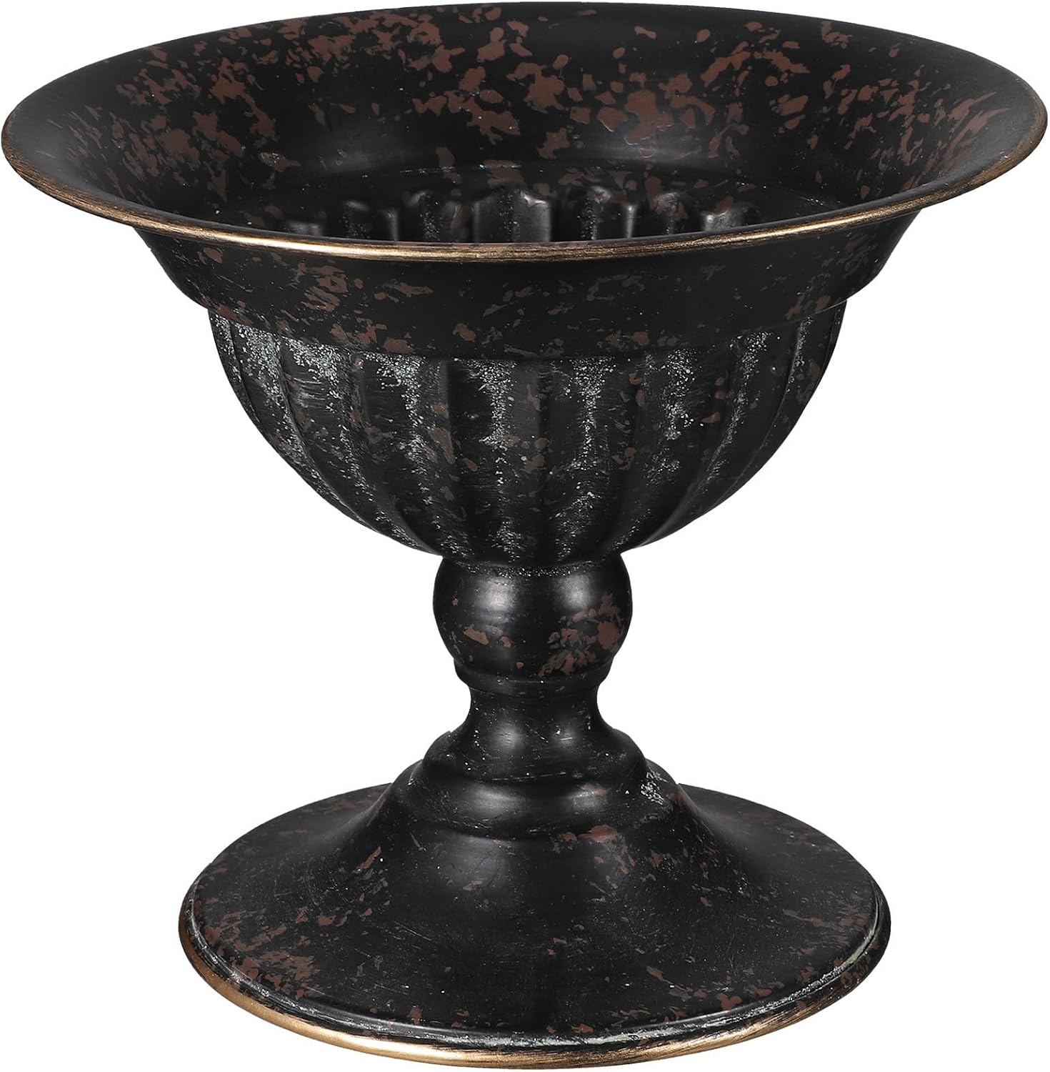 HOMSFOU Black Iron Rustic European Style Flower Arrangement Vase Retro Iron Urn Planter for Decoration Display in Shops and Windowsill Tabletop Pot