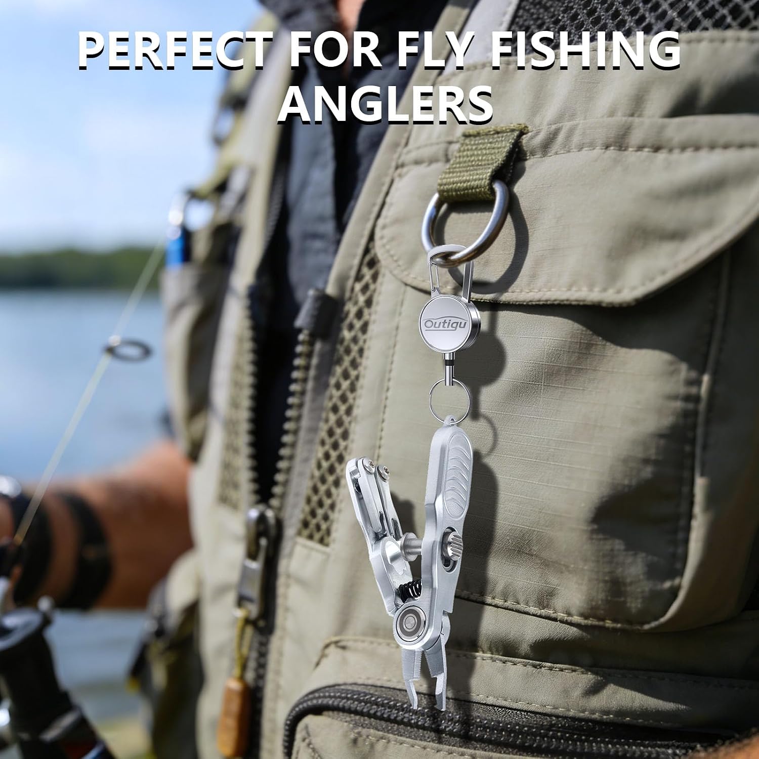 Multifunctional Fishing Line Cutters – Fly Fishing Nippers with Retractors, 420 Stainless Steel Knot Tying Tool and Braided Line Scissors Clippers, Rustproof Fishing Gear Gifts for Men