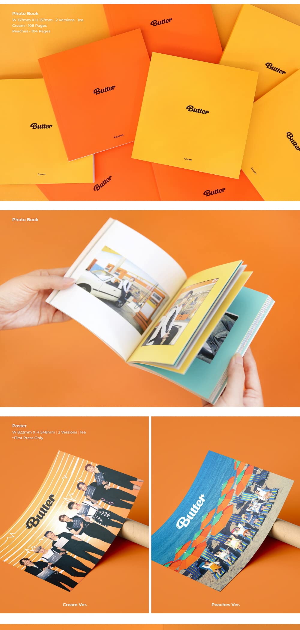 Amazon.co.jp: BTS - BUTTER CD+折りたたみポスター [クリーム