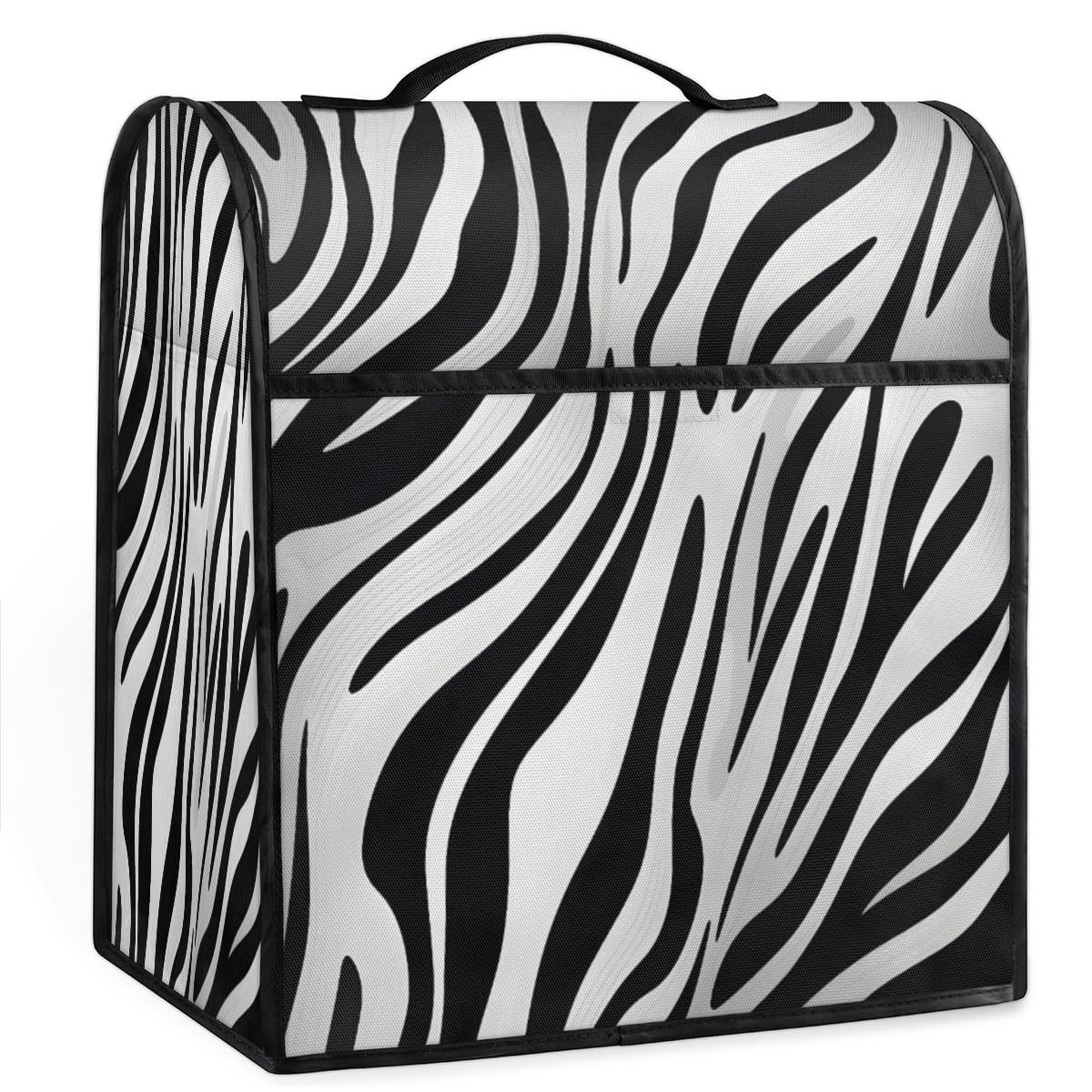 Coffee Maker Cover Zebra Print Animal Kitchen Appliance Covers Small Appliance Covers Blender Cover Juicer Cover Dust Covers for Kitchen Appliances with Top Handle and Pockets,Washable,B430