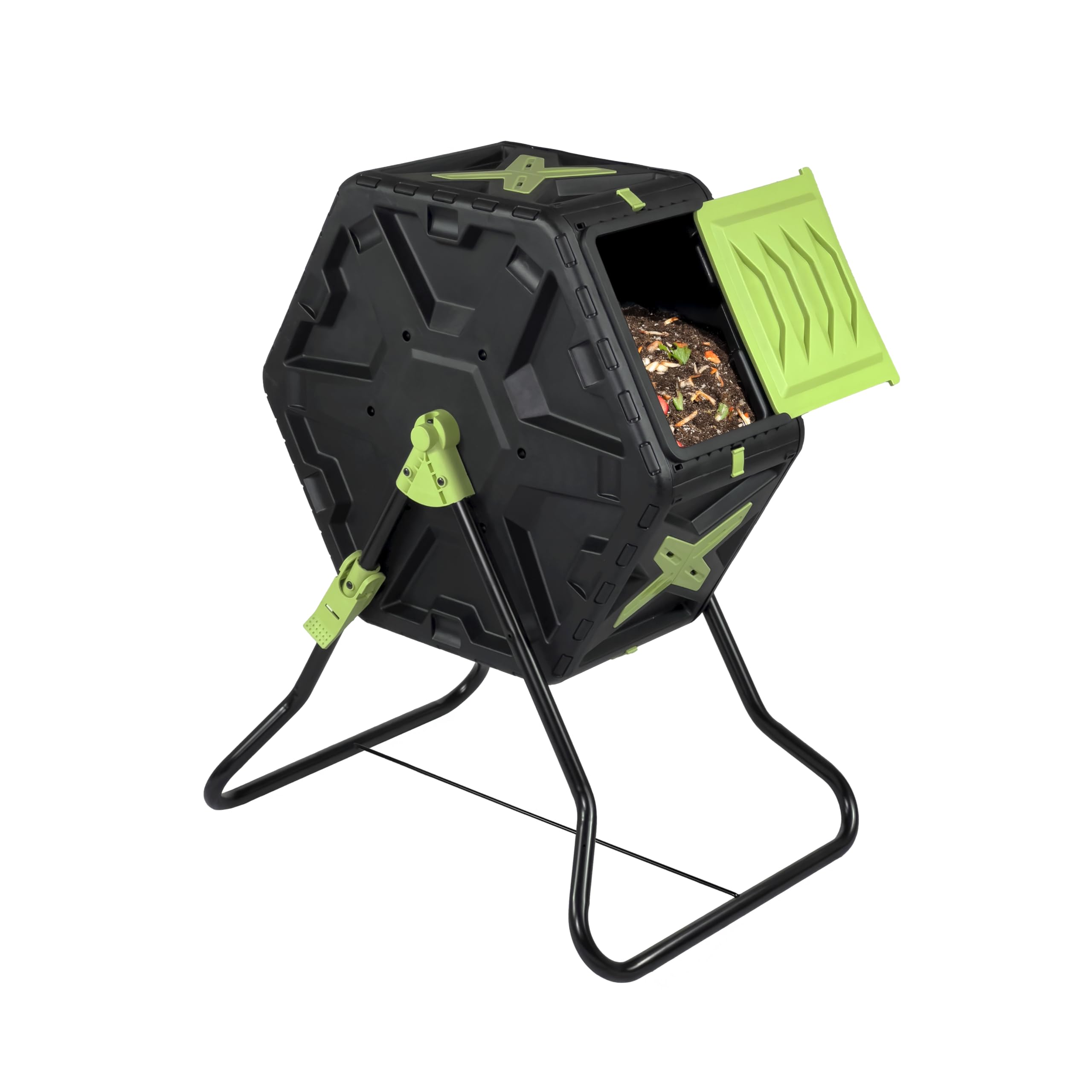 Simply Bio 22 Gallon Outdoor Compost Tumbler Bin - BPA-Free, Rotating Composting Bin for Garden, Yard, and Kitchen Waste, Fast Soil Creation, Weather-Resistant Outdoor Composter