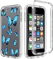 Vista 6 de Funda para iPod Touch 6/iPod Touch 5/iPod Touch 7 para niñas, cuerpo completo, a prueba de golpes, transparente, suave, flexible, TPU delgado, funda