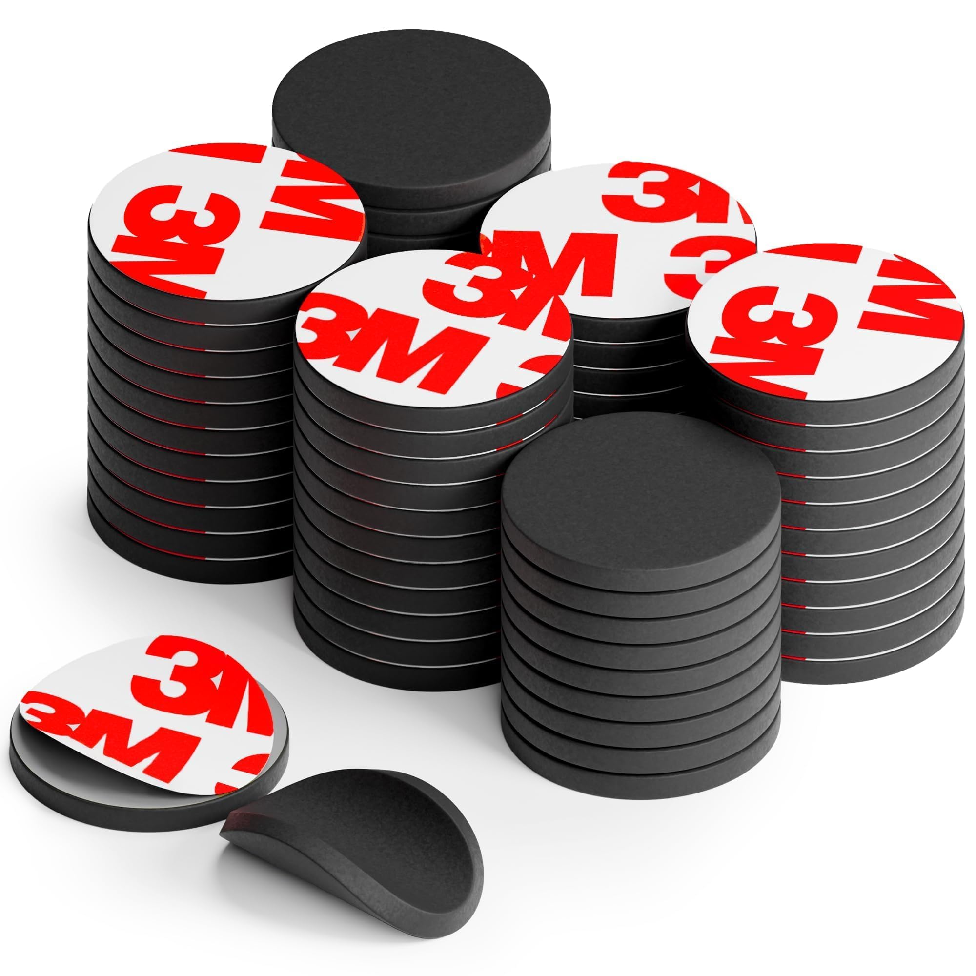 Peel-&-Stick Flexible Adhesive Magnets - 36 Magnetic Dots for Office Supplies, Whiteboard, Crafts, Fridge, & School Projects