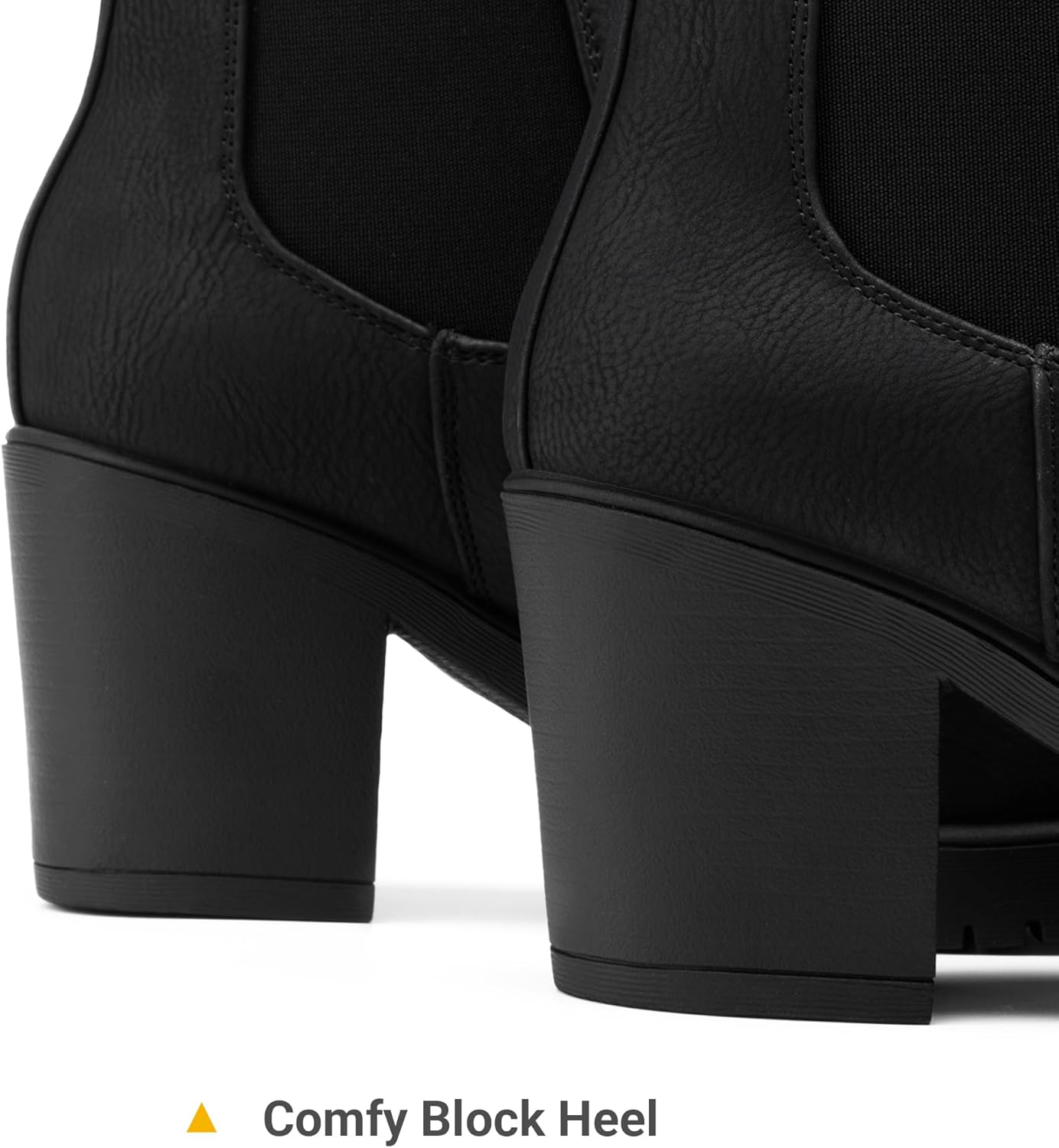 DREAM PAIRS Women's High Chunky Heel Chelsea Ankle Boots Slip On Elastic Fall Heeled Booties Shoes - Image 7