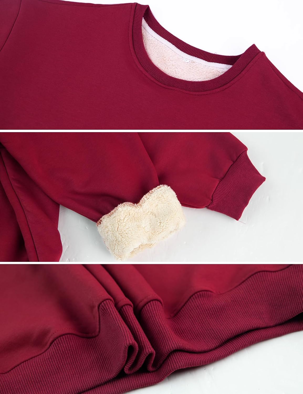 Gihuo Women's Winter Fleece Sherpa Lined Crewneck Pullover Sweatshirt - Image 6