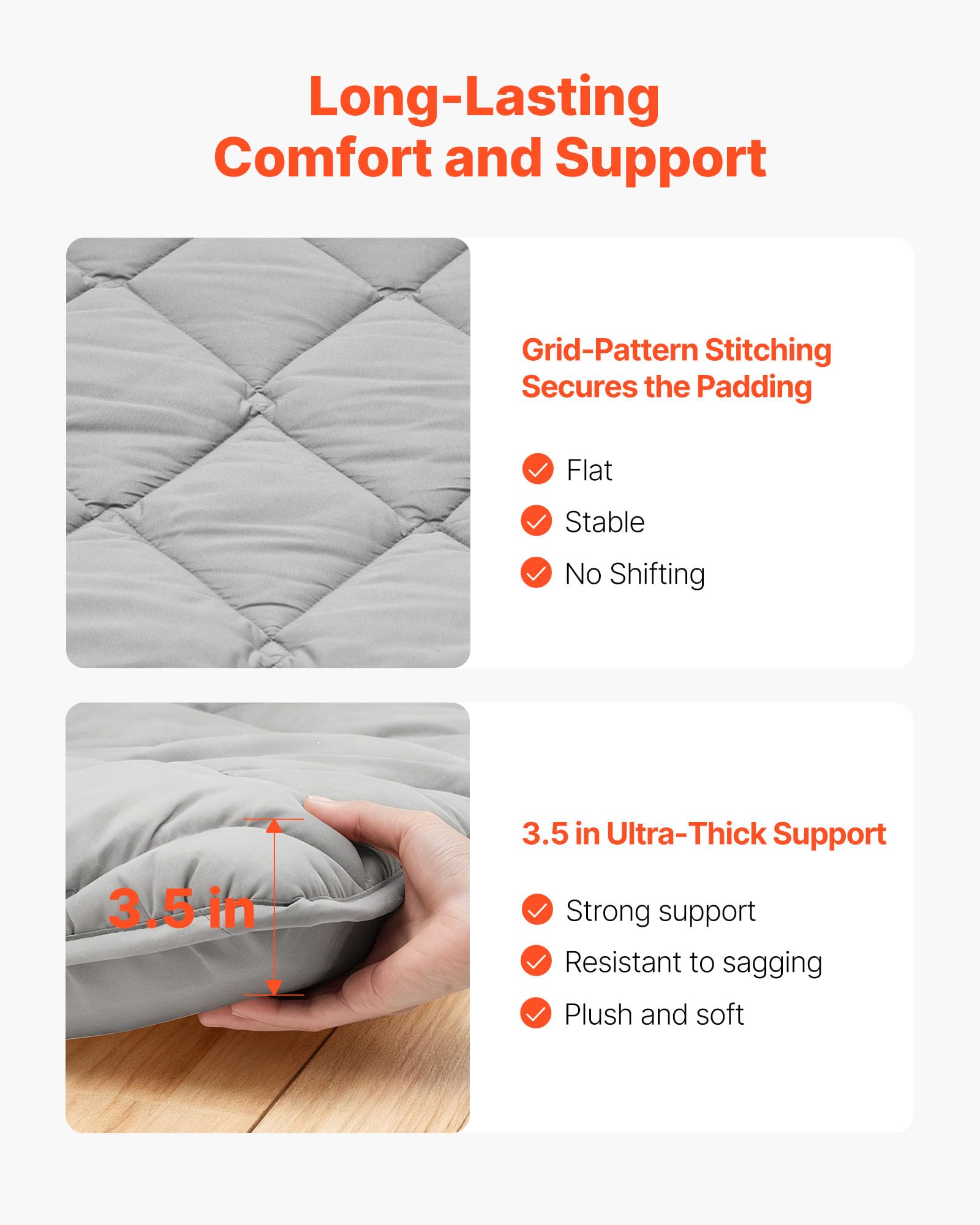 VEVOR Tappeto tatami giapponese materasso futon pieghevole con borsa portaoggetti e fissaggio, tappetino a 9 strati per dormire, dormitorio, meditazione, yoga