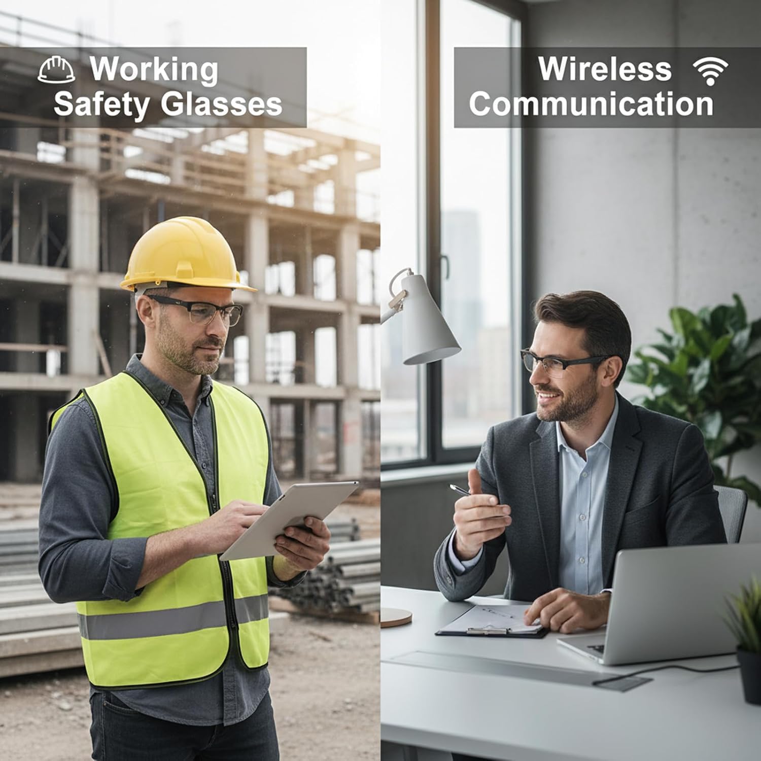 Bluetooth Smart Glasses for Adults,Wireless Audio Glasses with Open Ear Speaker,HD Hands-Free Calls,Blue Light Blocking for Office Work,Bluetooth Glasses for Men Women (Silver)