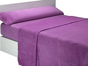 SABANALIA - Plain Coral Sheet Set | 3 Pieces | Pillowcase, Fitted Fitted Sheet and Flat Sheet | 135 Bed | Lilac | (Available in Various Sizes and Colors)