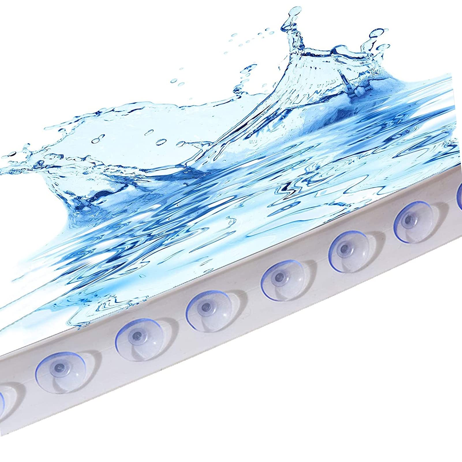 Duschschwelle Wasserdamm, Faltbar 100-170 Cm, Transparent – Silikon Barriere Gegen Wasserlaufen