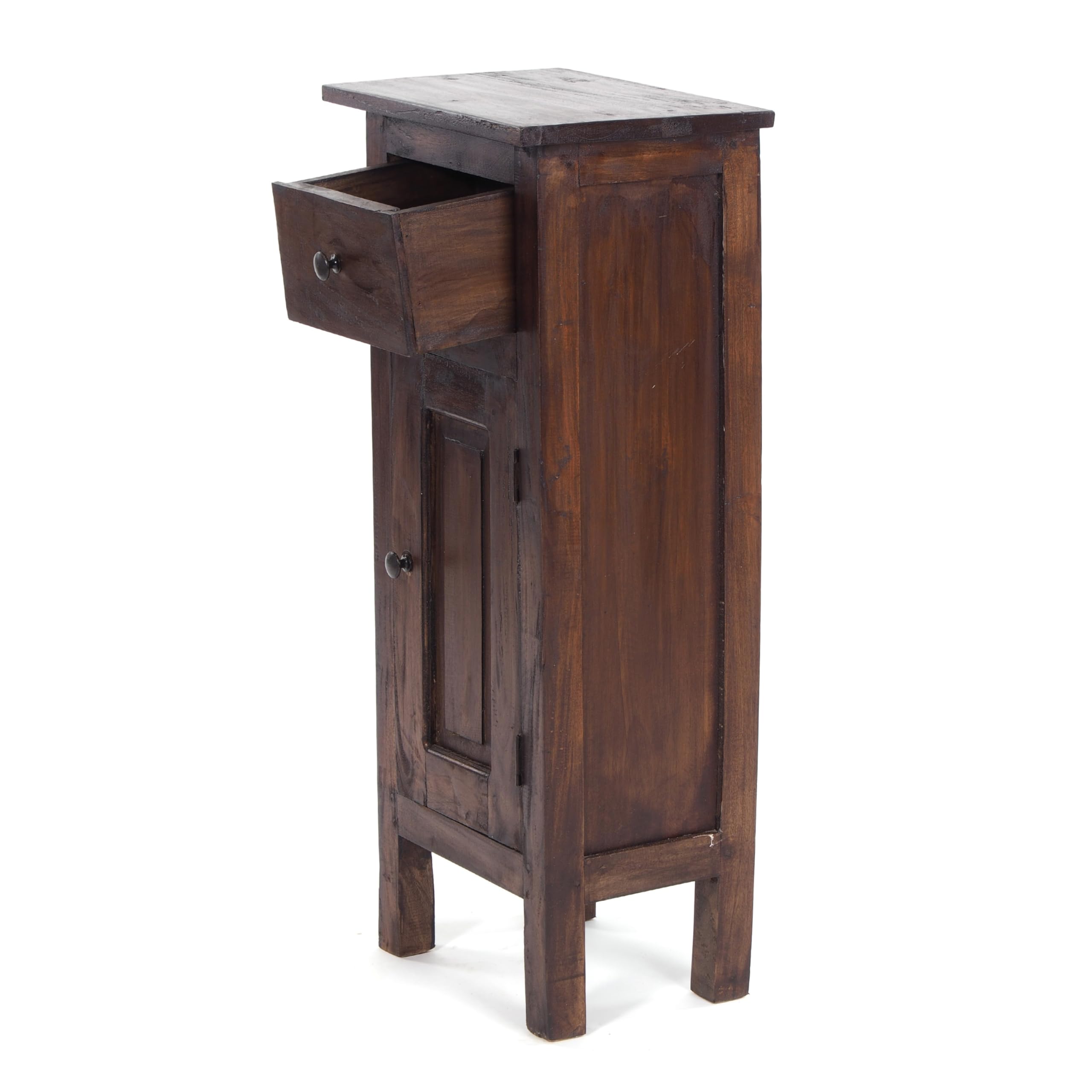 Design Delights - Armadietto in legno “Plant 80”, 80 x 36 x 25 cm (altezza x larghezza x profondità), legno riciclato in mogano, stile Shabby Chic, colore: 03, marrone scuro
