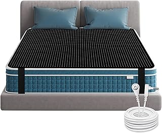 Grounding Mat for Bed Breathable PU Leather Grounded Pad for Sleep Pain Relief Conductive Earth Connected Mattress Pads(54x78 Inch)