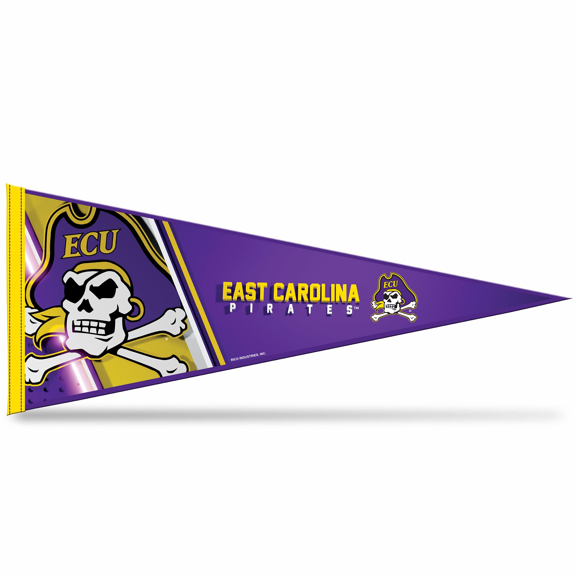 Rico Industries NCAA East Carolina Pirates Primary 12" x 30" Soft Felt Pennant - EZ to Hang - Home Décor (Game Room, Man Cave, Bed Room)