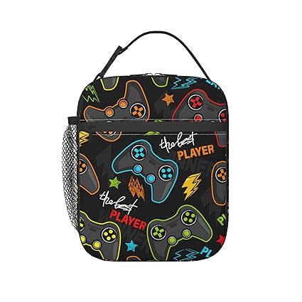 Video Game Controller Insulated Lunch Bag - Reusable Lunch Box - Portable Lunch Tote For Women Men And Kids