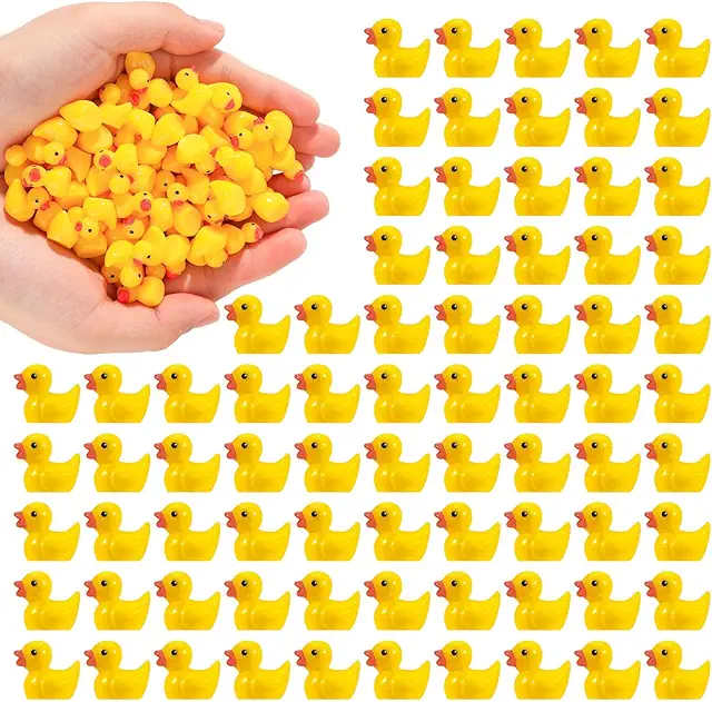 100 Mini Harz Enten Figuren - Nøddeknækker Dekoration für DIY Aquarium Garten