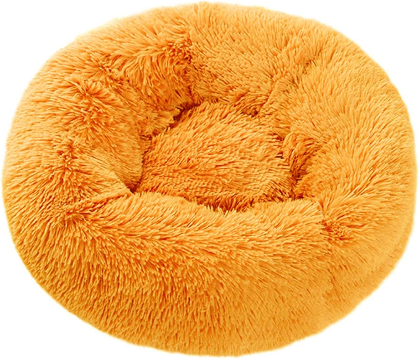 LQUOXH Long Plush Fluffy Pet Dog Bed Claming Dog Beds Round