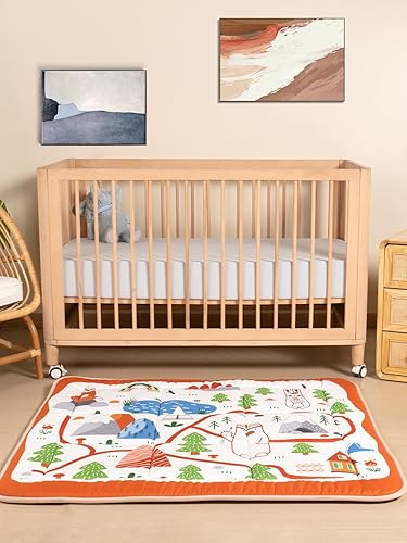 Miniatura 7 de TILLYOU Alfombrillas de juego para bebé, tapete de juego de 50 x 50 pulgadas, tapete de juego de espuma extra gruesa para bebés y niños pequeños,