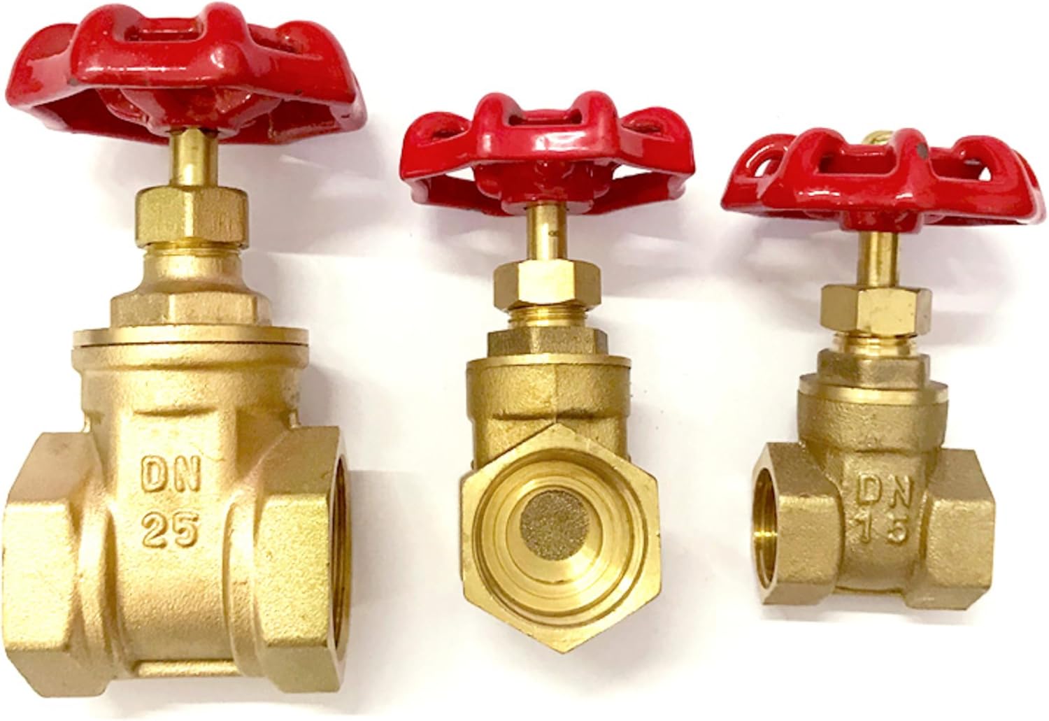 1-1/2inch Brass Manual Gate Valves Two Way Female Thread Gate Valve With Yellow Steel Handle wheel