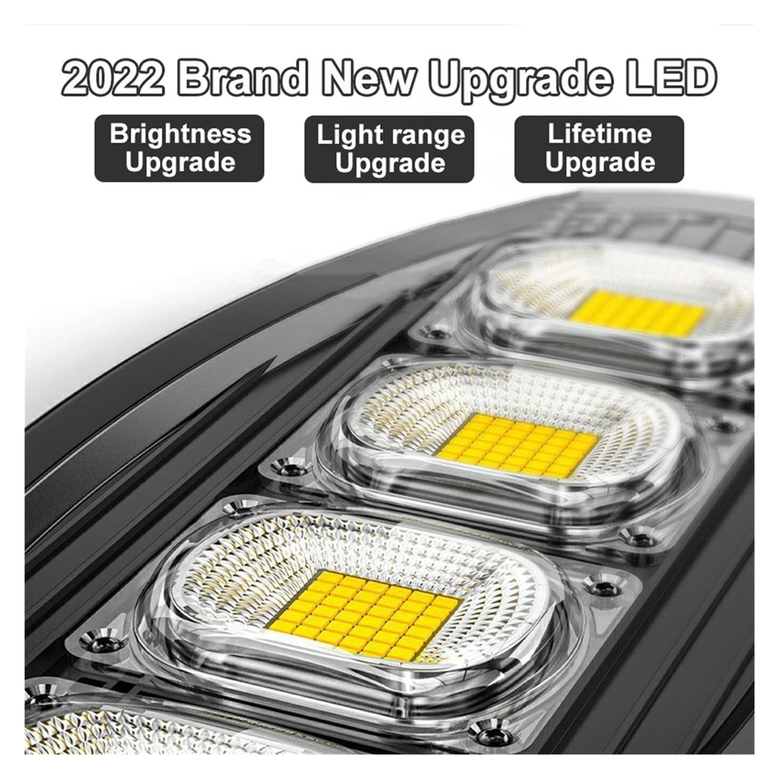 Zewnętrzna lampa solarna, 42/84/126/168 LED jasna zewnętrzna lampa solarna 20000W 1000000LM IP68 wodoodporne lampy uliczne czujnik ruchu ogród kinkiet(126 LED)
