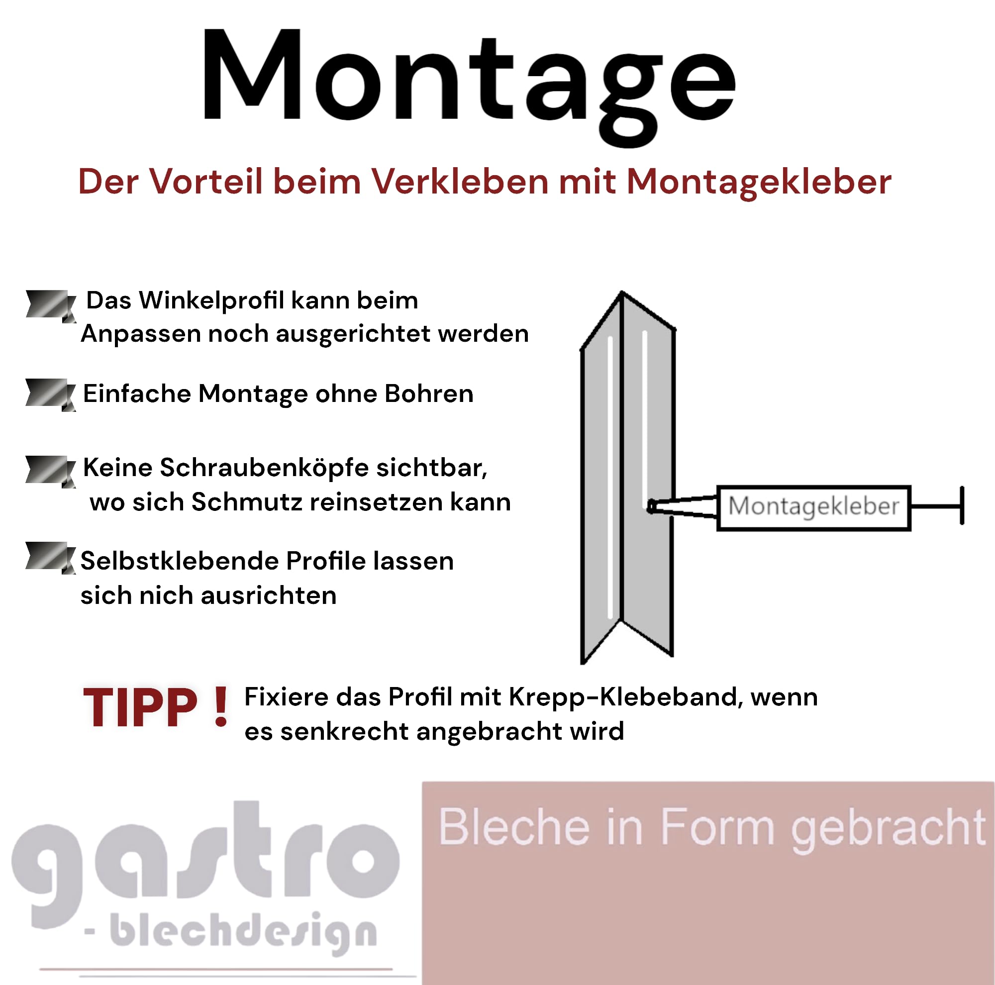 Winkelprofil Edelstahl - 2m lang - 5x2cm - 0,8mm stark - K240 geschliffen V2A - Winkelblech Edelstahlwinkel -200cm 2000mm- Kantenschutz Edelstahl Winkelprofil 50x20mm