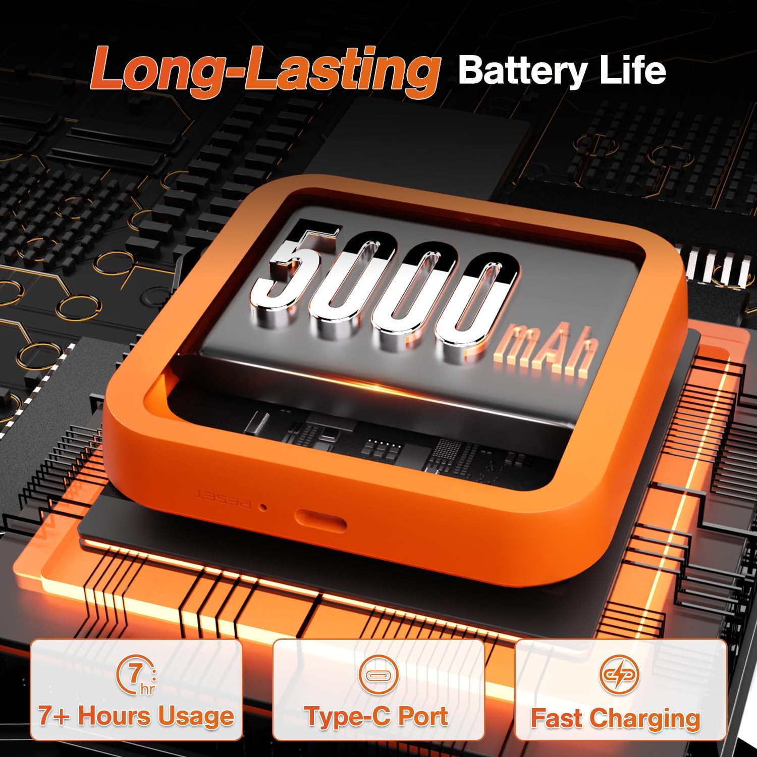 4G LTE Mobile Hotspot Device, Total 6GB Free Global Data (1GB/Mo for 6 Mos), Portable WiFi Hotspot for Travel Supporting 200+ Countries, Connect 32 Devices, 5000mAh Battery, E-SIM Card