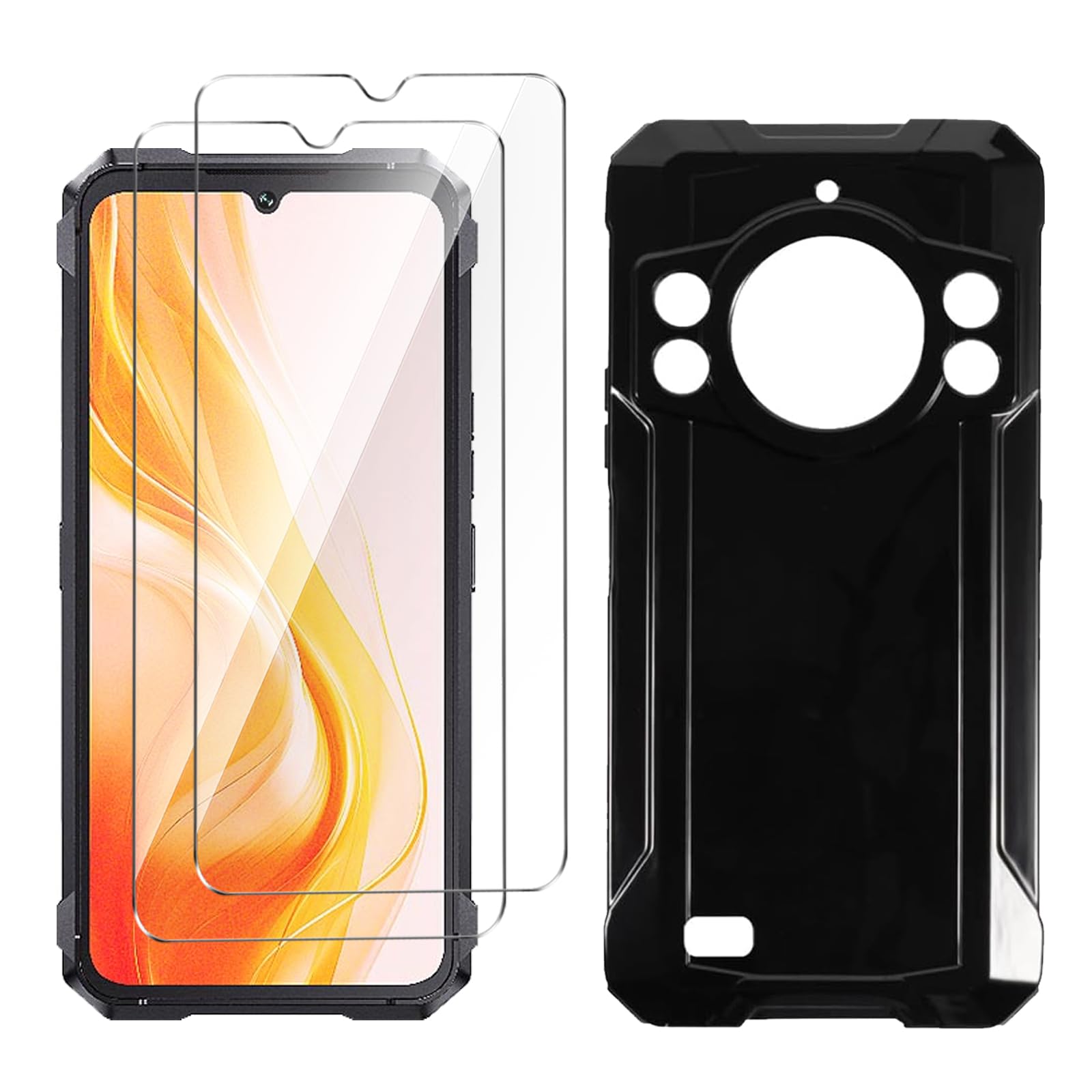 LYZXMY Funda Transparente + 2 Protectores De Vidrio Templado Para Cubot Kingkong 11 (6.72") – TPU Flexible, Borde Elevado Y Dureza 9H