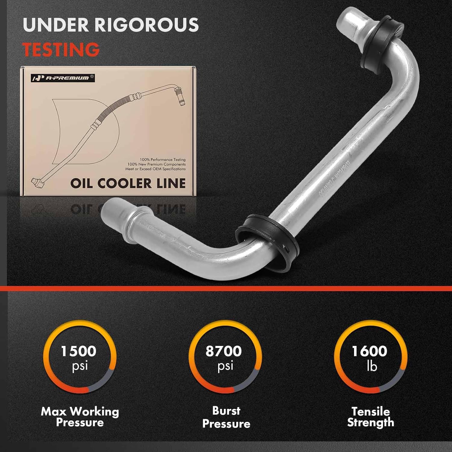 A-Premium Engine Oil Cooler Line Hose Assembly Compatible with Chevrolet Silverado 2500 HD & GMC Sierra 2500 HD, 2017 2018 2019, 6.6L